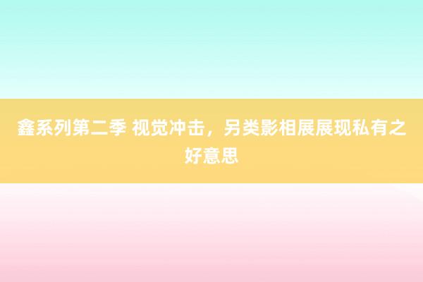 鑫系列第二季 视觉冲击，另类影相展展现私有之好意思