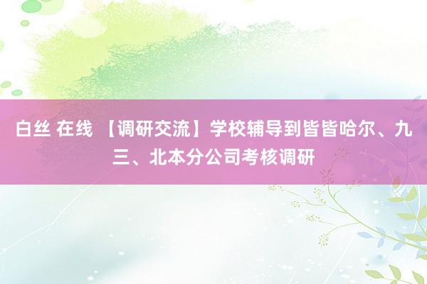 白丝 在线 【调研交流】学校辅导到皆皆哈尔、九三、北本分公司考核调研