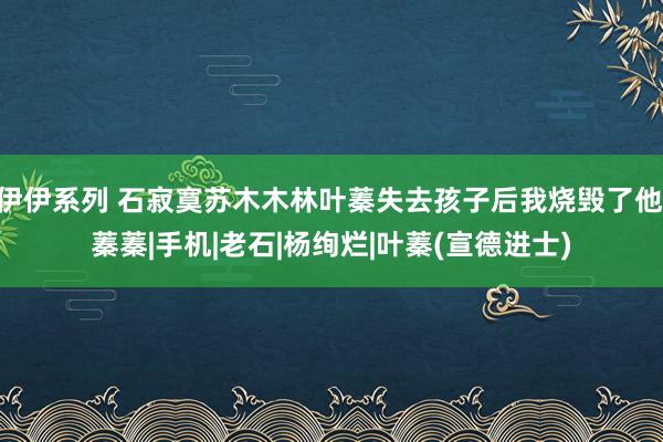 伊伊系列 石寂寞苏木木林叶蓁失去孩子后我烧毁了他|蓁蓁|手机|老石|杨绚烂|叶蓁(宣德进士)