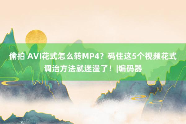 偷拍 AVI花式怎么转MP4？码住这5个视频花式调治方法就迷漫了！|编码器