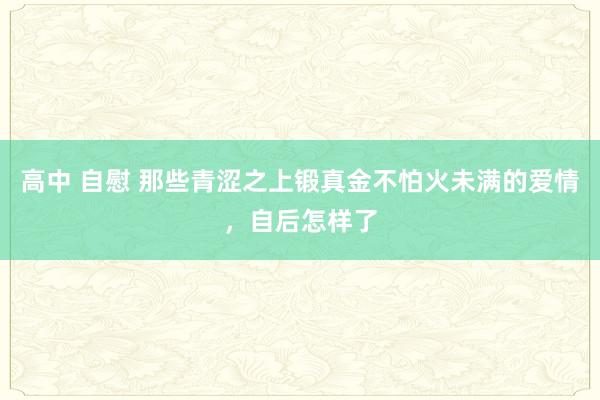 高中 自慰 那些青涩之上锻真金不怕火未满的爱情，自后怎样了