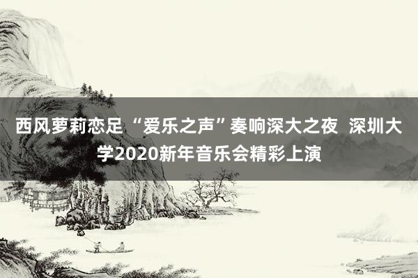 西风萝莉恋足 “爱乐之声”奏响深大之夜  深圳大学2020新年音乐会精彩上演